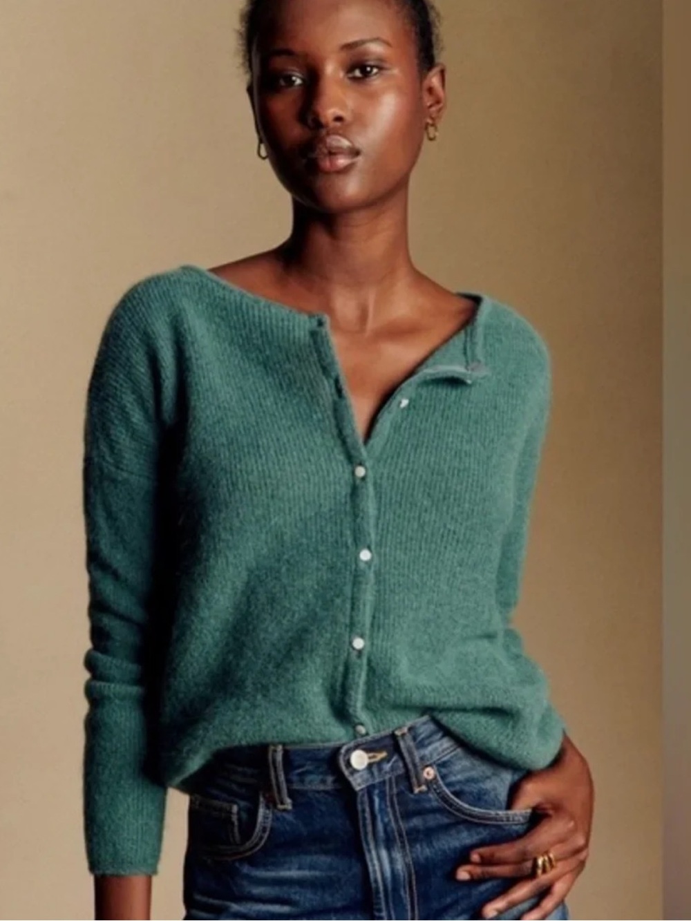 Sezane gaspard cardigan sage